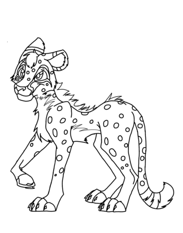 Cartoon Cheetah Coloring Page